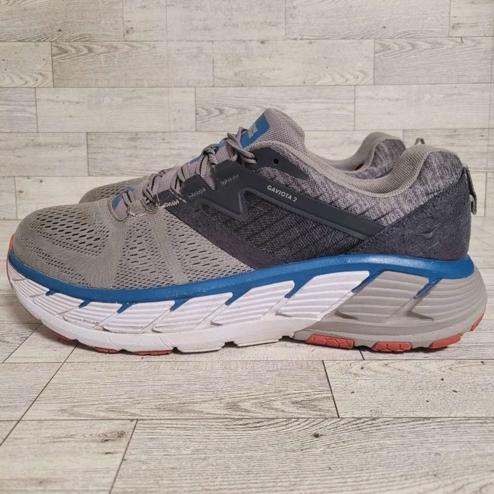 Men’s Hoka One One Gaviota 2 Gray Blue Athletic Running Sneakers Shoes Size 11